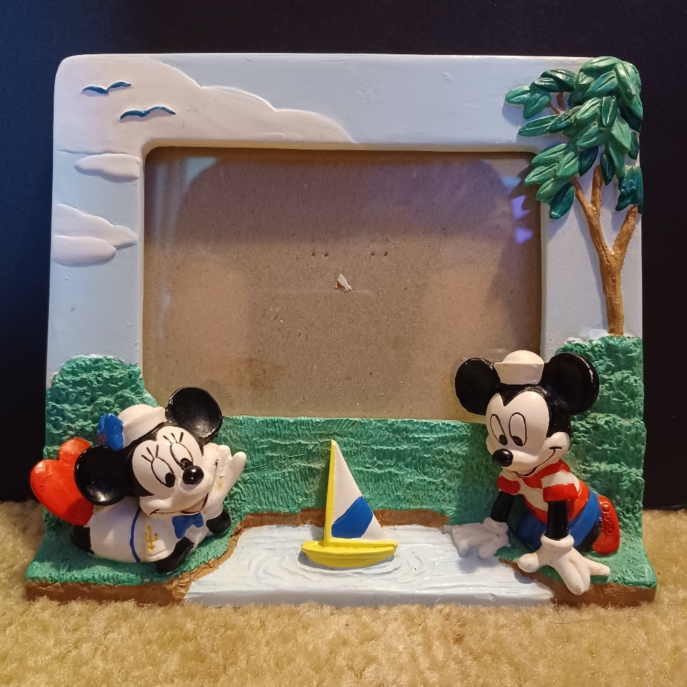 Vintage Mickey and Minnie nautical picture frame